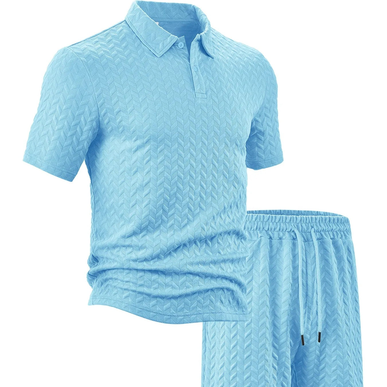 Zweiteiliges Herren-Set aus Freizeithemd und Shorts