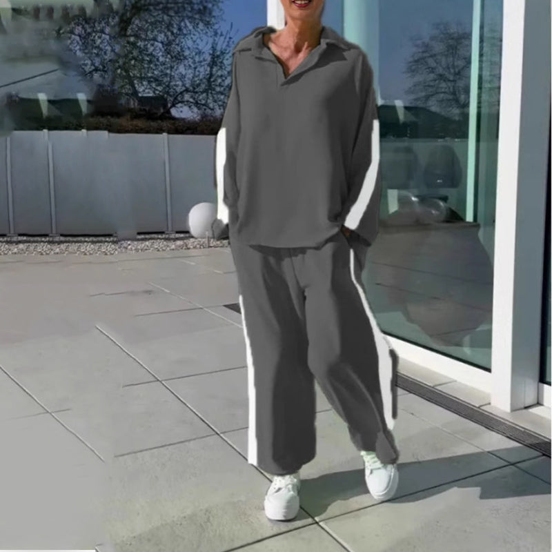 Lässiges Set im Farbblockdesign: Oberteil und Hose