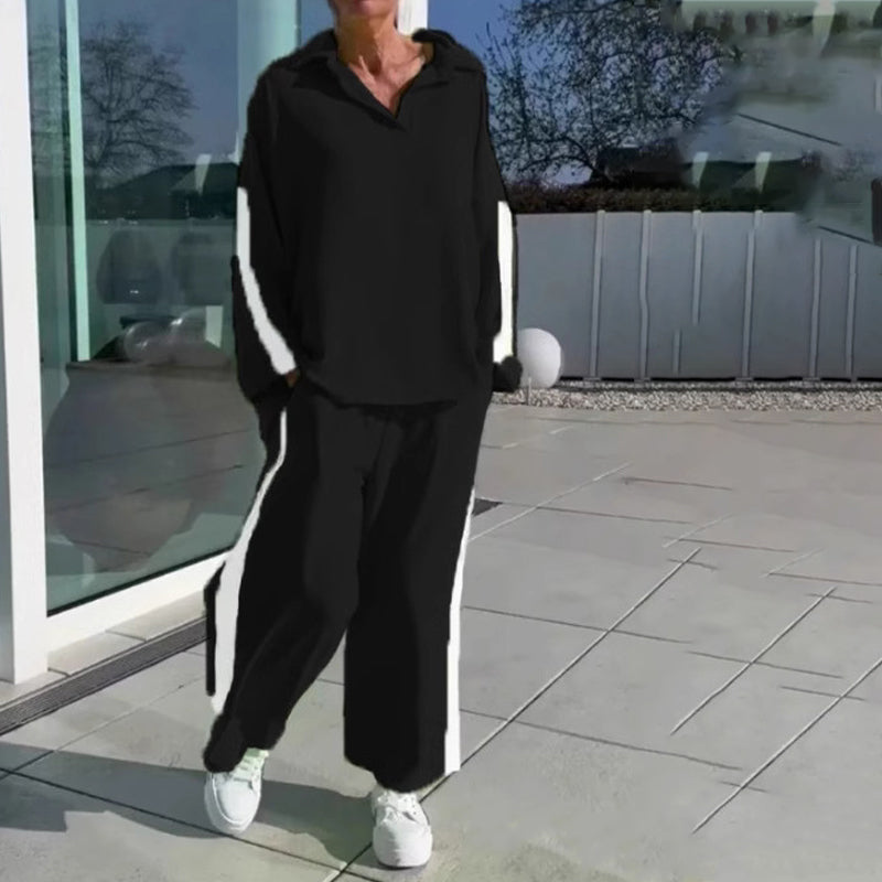 Lässiges Set im Farbblockdesign: Oberteil und Hose