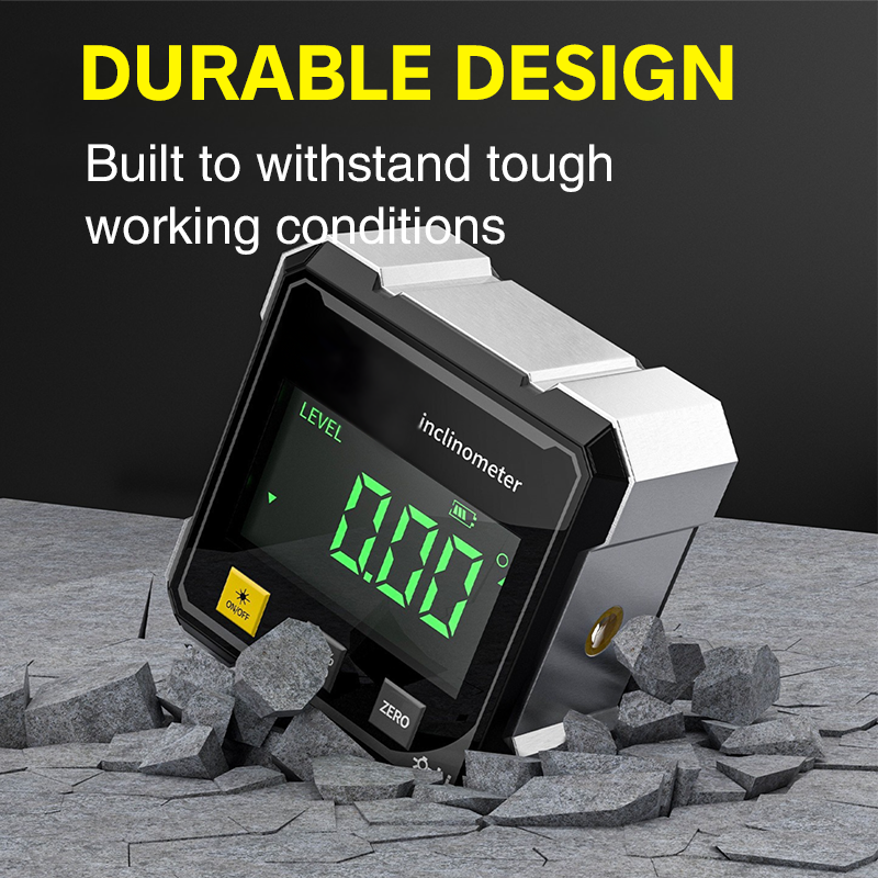 📐✨ Magnetischer digitaler Winkelmesser mit Doppellaser & 360°-Sensor – Absolut- & Relativmodus für Holzbearbeitung und Bauarbeiten 🔧