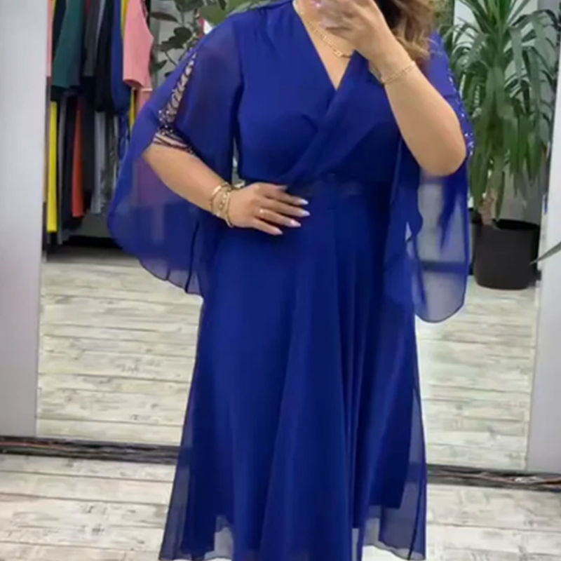 👗Elegantes Kleid mit V-Ausschnitt für Frauen