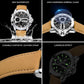 Multifunktionelle wasserdichte Herrenuhr mit Leuchtmasse