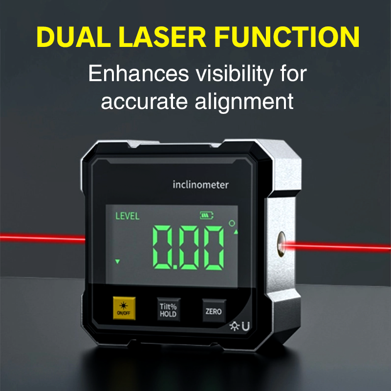 🔥Solange der Vorrat reicht 50 % Rabatt📐4-seitiger magnetischer digitaler Winkelmesser mit Laser
