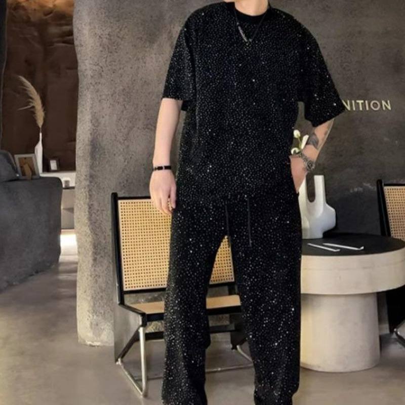 💎✨Herren-Zweiteiler mit Kurzarmshirt und weiter Hose