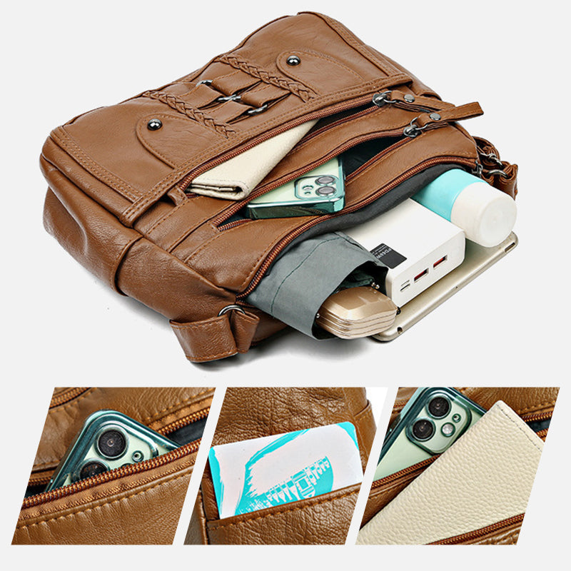🔥Heiß begehrte High-End-Produkte🔥Vintage-Handtasche für Damen aus weichem PU-Leder