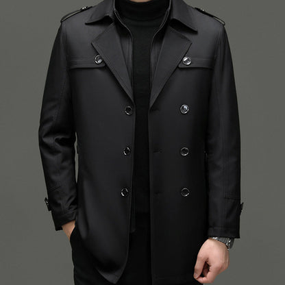 🍂 Frühherbst-Sonderaktion mit 50 % Rabatt！ ⌛️ Mittellanger Trenchcoat für Herren mit herausnehmbarem Innenfutter