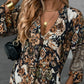 💜 LETZTER TAG DER AKTION – 50 % RABATT 💜💃 Elegantes langärmeliges Kleid mit V-Ausschnitt und Print