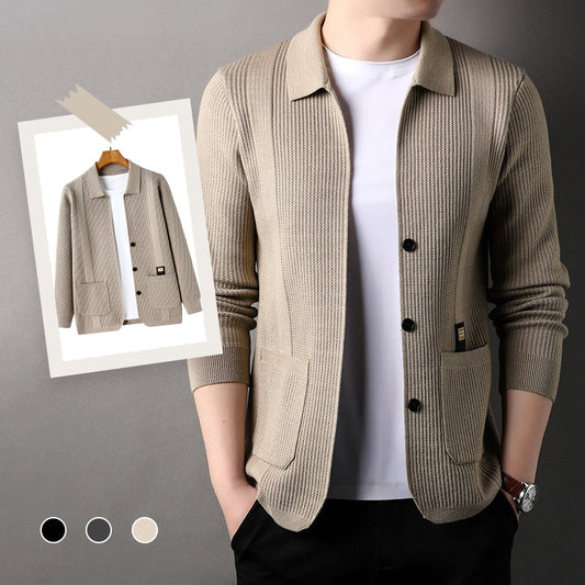 🍂Willkommen Herbst mit 50 % Rabatt🍁Herren-Strickjacke mit Revers