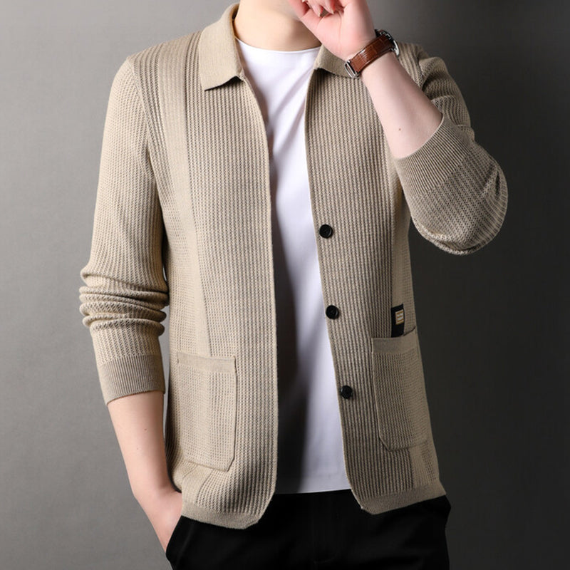 🍂Willkommen Herbst mit 50 % Rabatt🍁Herren-Strickjacke mit Revers