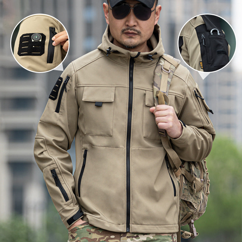 Männerjacke, dick und warm, taktisch, Bergsteigerbekleidung