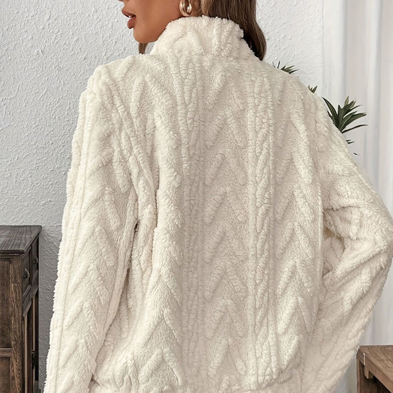 🍂 Frühherbst-Sonderaktion: 50 % Rabatt！⌛️ Sweatshirt mit flauschiger Tasche und halbem Reißverschluss