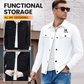 Winddichte leichte Herrenjacke mit Knopfleiste