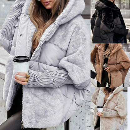 🍂 Frühherbst-Sonderaktion: 50 % Rabatt 🔥 Damen Oversized Pufferjacke mit Kapuze im Patchwork-Design