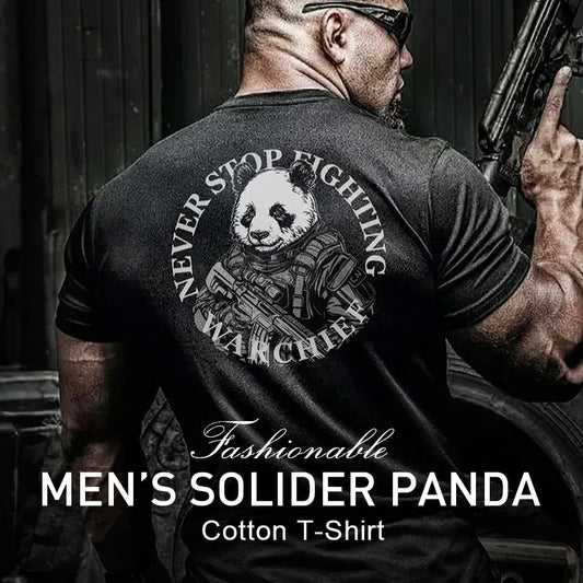 🐼💥Herren-T-Shirt aus Baumwolle mit Panda-Motiv