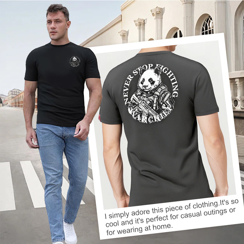 🐼💥Herren-T-Shirt aus Baumwolle mit Panda-Motiv