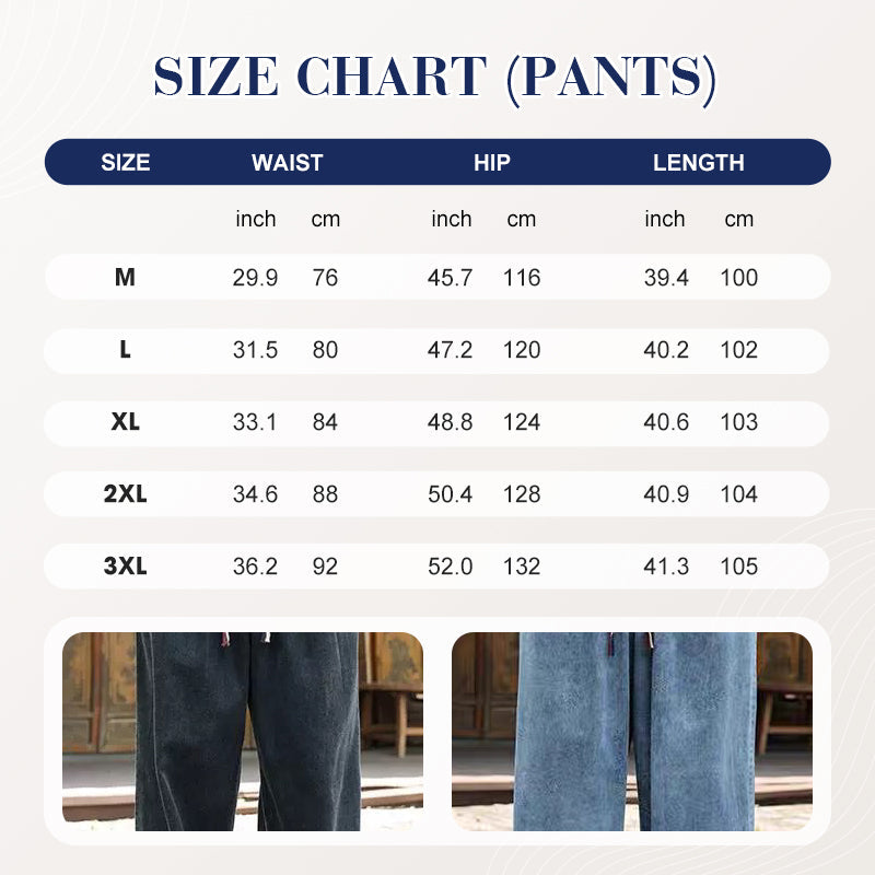 🔥Ensemble aus gewaschenem Jeanshemd und weit geschnittener Hose für Herren