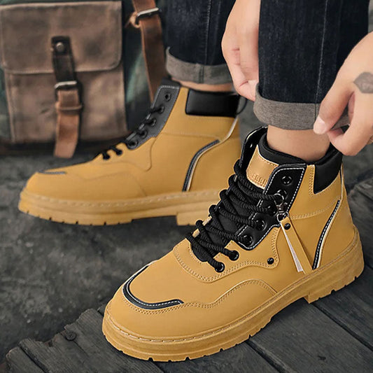 ⏳Herbst-Bestseller 50 % Rabatt💥Plüsch-High-Top-Stiefel zum Schnüren für Herren