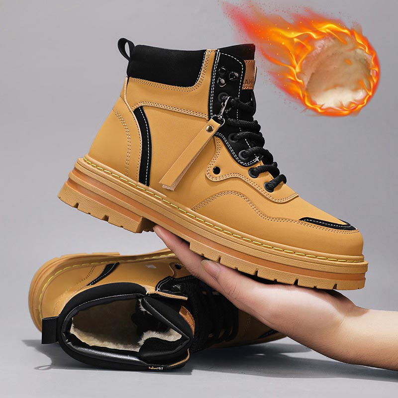⏳Herbst-Bestseller 50 % Rabatt💥Plüsch-High-Top-Stiefel zum Schnüren für Herren