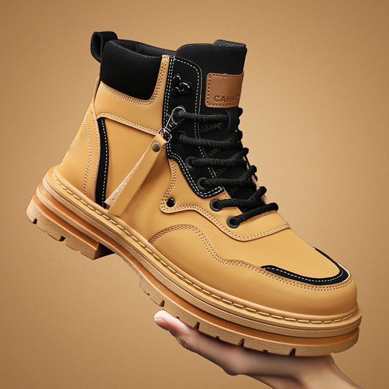⏳Herbst-Bestseller 50 % Rabatt💥Plüsch-High-Top-Stiefel zum Schnüren für Herren