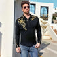 💥Herren-Premium-Polohemd mit Muster und langen Ärmeln