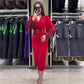 🍁Herbst-Neuankünfte 50% RABATT💃Elegantes Kleid mit V-Ausschnitt für Damen in Rot