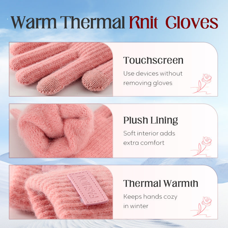 Warme Thermostrick-Touchscreen-Handschuhe