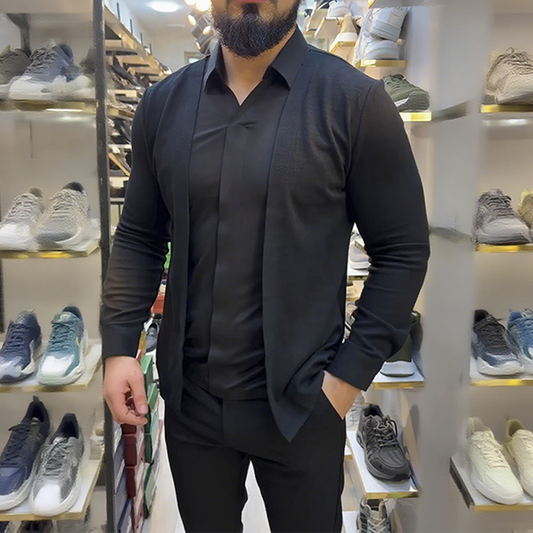 🔥Ausgewählte Herrenmode 40 % Rabatt🔥Herren Hemd in Layering-Optik