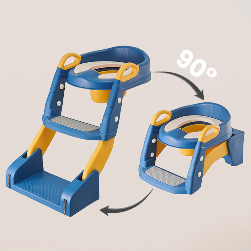 Baby-Toilettensitz Kinder mit Treppe Toilettentrainer für Kinder WC Sitz mit PU Gepolsterter Höhenverstellbar und Faltbar