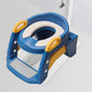 Baby-Toilettensitz Kinder mit Treppe Toilettentrainer für Kinder WC Sitz mit PU Gepolsterter Höhenverstellbar und Faltbar