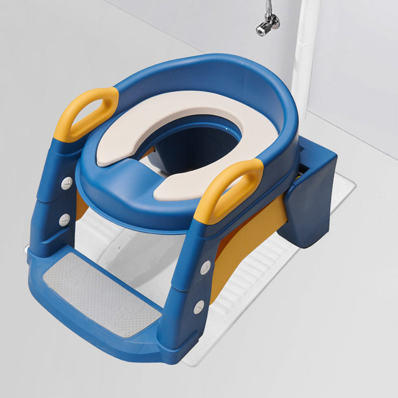 Baby-Toilettensitz Kinder mit Treppe Toilettentrainer für Kinder WC Sitz mit PU Gepolsterter Höhenverstellbar und Faltbar