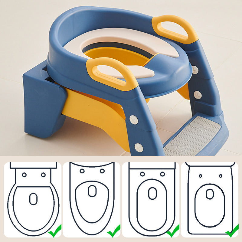 Baby-Toilettensitz Kinder mit Treppe Toilettentrainer für Kinder WC Sitz mit PU Gepolsterter Höhenverstellbar und Faltbar