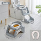 Baby-Toilettensitz Kinder mit Treppe Toilettentrainer für Kinder WC Sitz mit PU Gepolsterter Höhenverstellbar und Faltbar