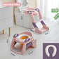 Baby-Toilettensitz Kinder mit Treppe Toilettentrainer für Kinder WC Sitz mit PU Gepolsterter Höhenverstellbar und Faltbar