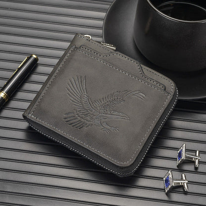 💥Herrenbrieftasche im Vintage-Stil mit Adlermotiv