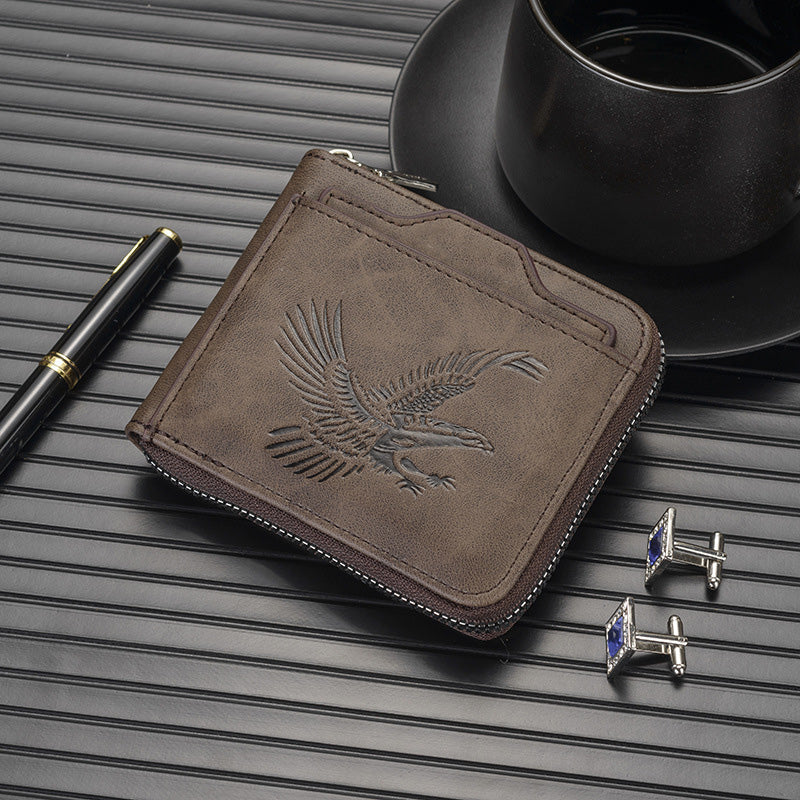 💥Herrenbrieftasche im Vintage-Stil mit Adlermotiv