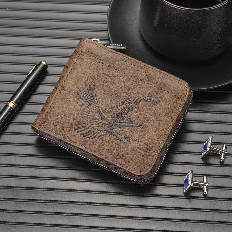 💥Herrenbrieftasche im Vintage-Stil mit Adlermotiv