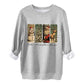 Damen-Weihnachts-Doodle-Sweatshirt mit Rundhalsausschnitt