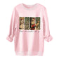Damen-Weihnachts-Doodle-Sweatshirt mit Rundhalsausschnitt