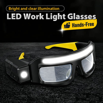 🔧 50% RABATT! 👓 Freihändige LED-Arbeitslichtbrille – 3 Helligkeitsstufen, Wiederaufladbar & Leicht für Reparaturen und Hobby 🛠️