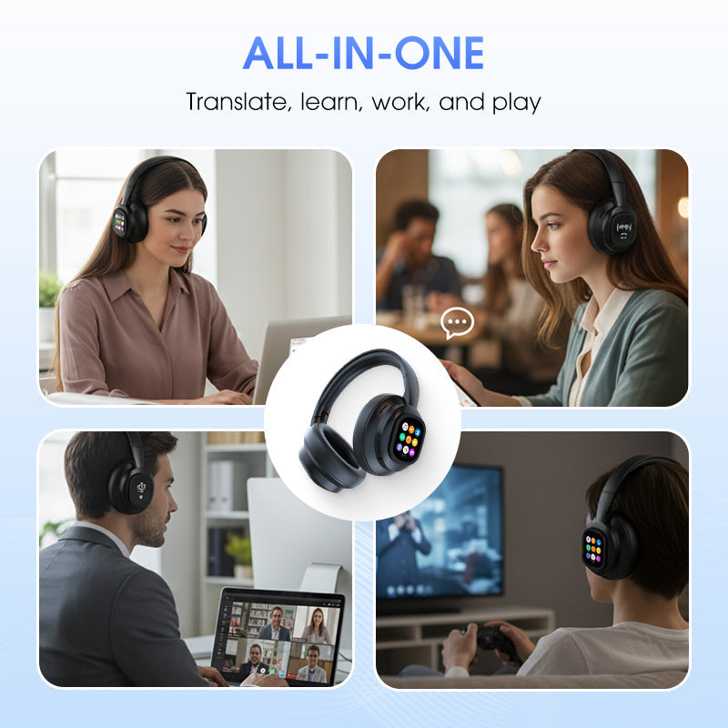 AI Bluetooth-Kopfhörer mit LCD-Display