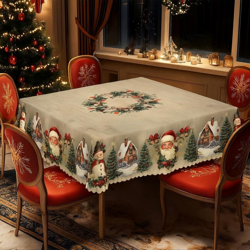 🎁Black-Friday-Mega-Angebot – 50 % Rabatt!🎄Weihnachtstischdecke - Festliche Tischdeko für Weihnachtstisch & Feiertage, waschbar