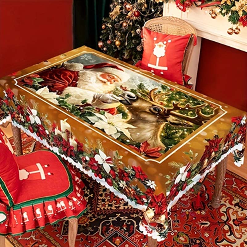 🎁Black-Friday-Mega-Angebot – 50 % Rabatt!🎄Weihnachtstischdecke - Festliche Tischdeko für Weihnachtstisch & Feiertage, waschbar