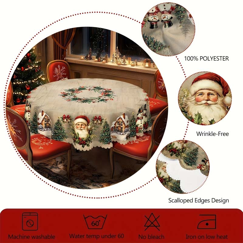 🎁Black-Friday-Mega-Angebot – 50 % Rabatt!🎄Weihnachtstischdecke - Festliche Tischdeko für Weihnachtstisch & Feiertage, waschbar