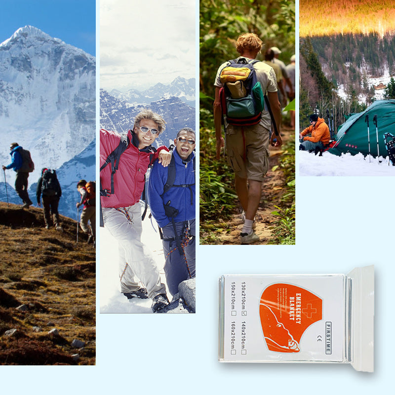 🔥Silberne doppelseitige wasserdichte tragbare Outdoor-Notfalldecke