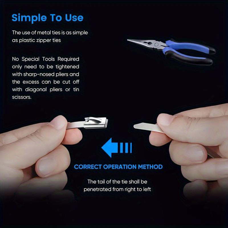 📢📢50 % Rabatt!✨Hochbelastbare selbstsichernde Kabelbinder aus Edelstahl