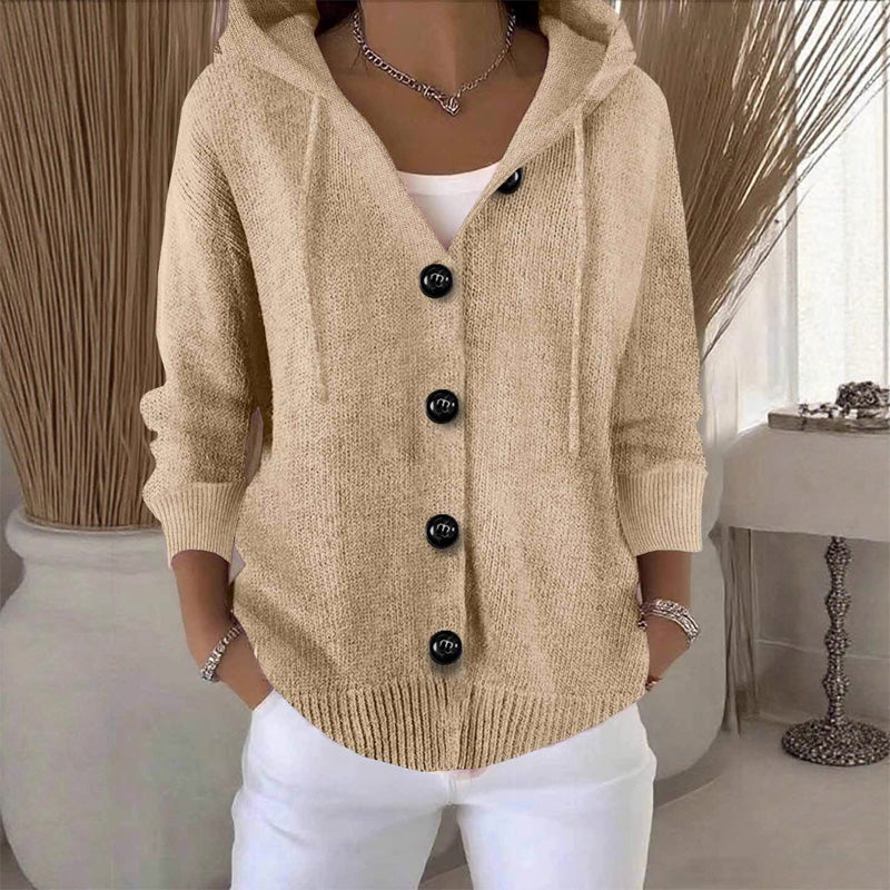 💖Einfarbige Langarm-Strickjacke für Damen