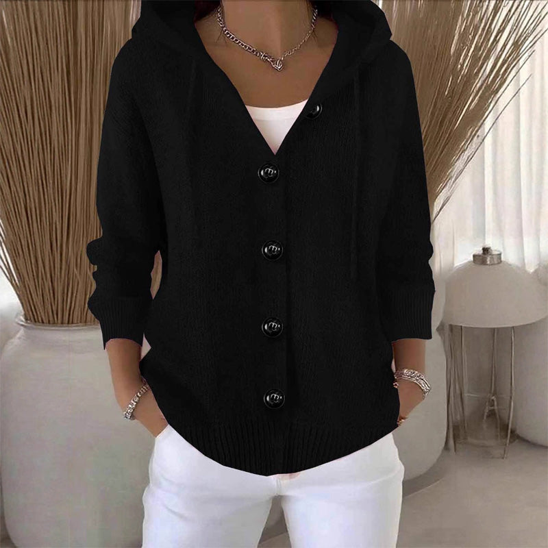 💖Einfarbige Langarm-Strickjacke für Damen