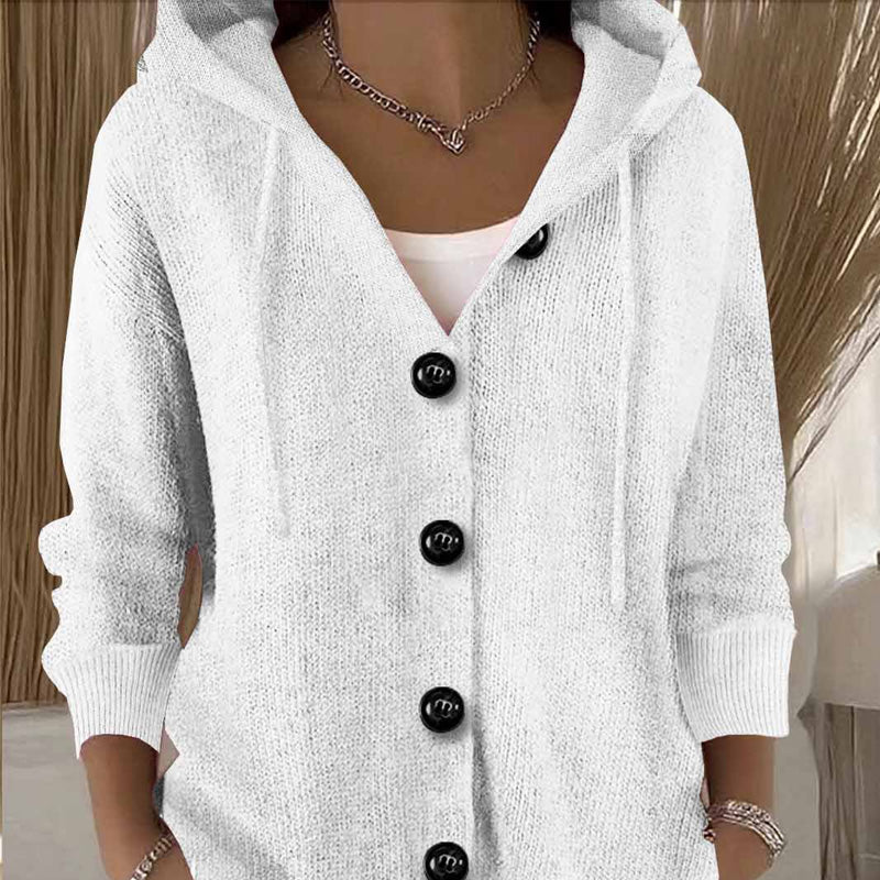 💖Einfarbige Langarm-Strickjacke für Damen