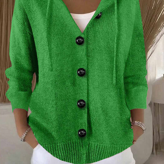 💖Einfarbige Langarm-Strickjacke für Damen