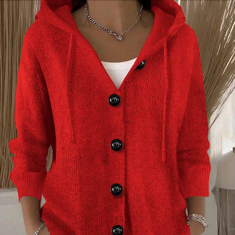 💖Einfarbige Langarm-Strickjacke für Damen